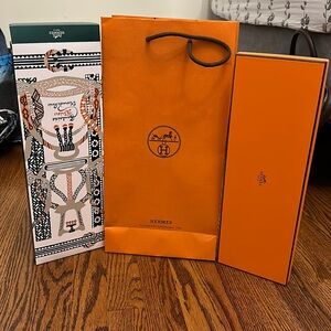 Hermes Tie Box, Gift Box, and Bag